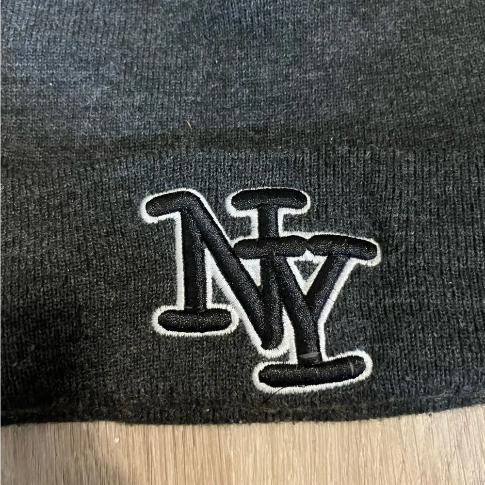 New York NY Dark Grey Black Beanie Hat